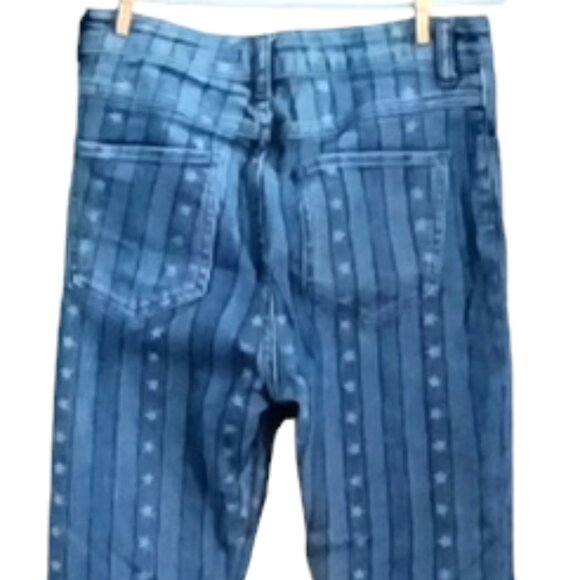 Sandro Star Stripes Skinny Jeans Blue Size 38 but measures as a US 28 - Picture 7 of 7